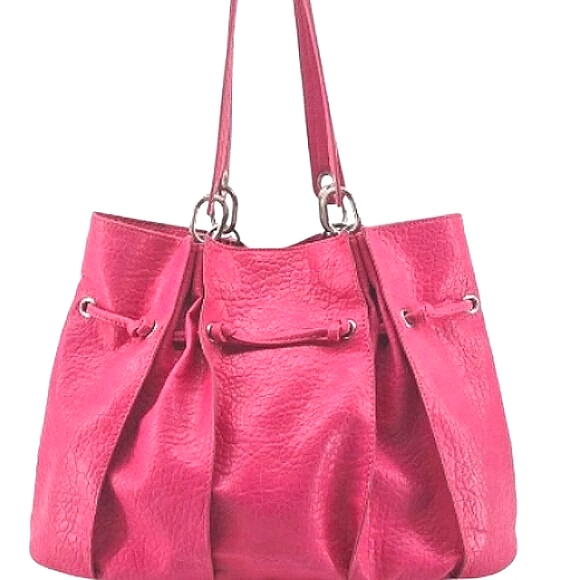 Like New-Jessica Simpson Large Bubblegum Pink Flower Shoulder Bag - Picture 8 of 11